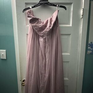 Elegant Mauve Off-Shoulder Dress